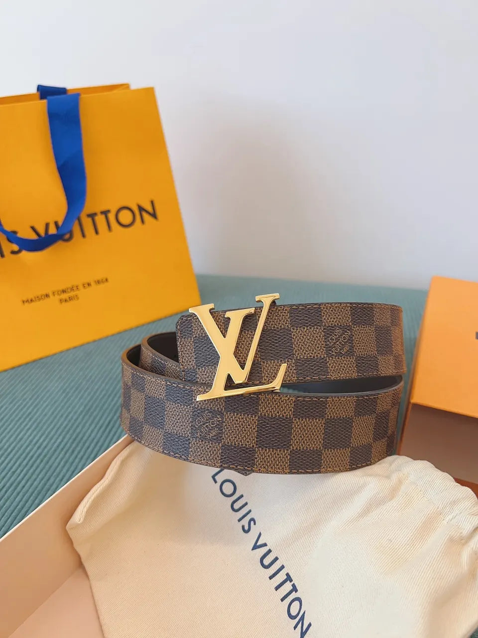 Louis Vuitton Damier Ebene Belt lv - Hình 3