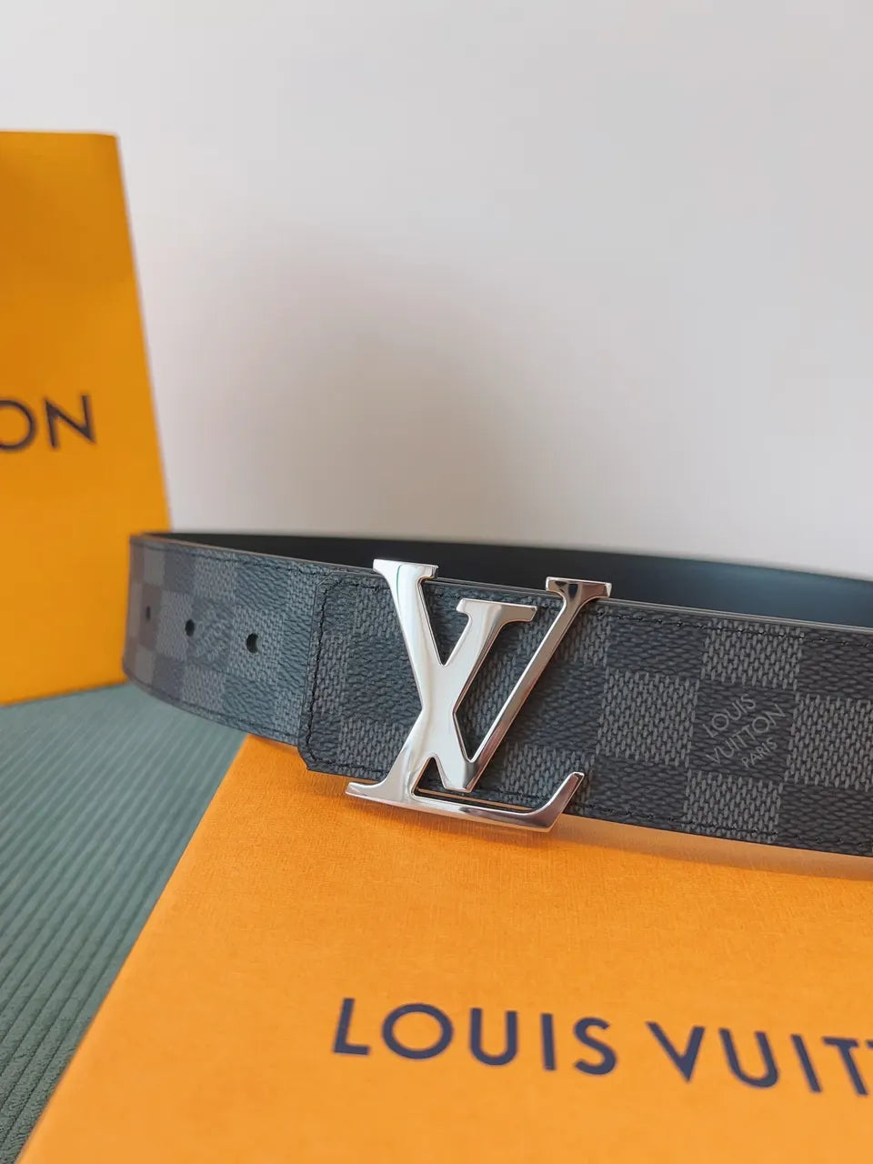 Damier Check Belt Silver LV - Hình 2