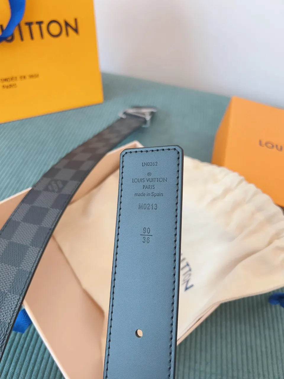 Damier Check Belt Silver LV - Hình 7