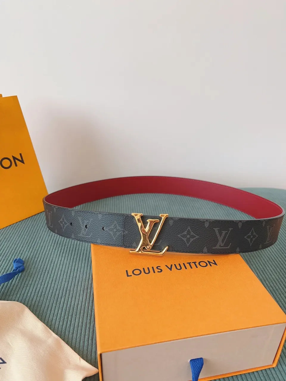 Louis Vuitton Red Reversible Belt