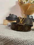 gold Louis Vuitton Monogram Canvas Belt