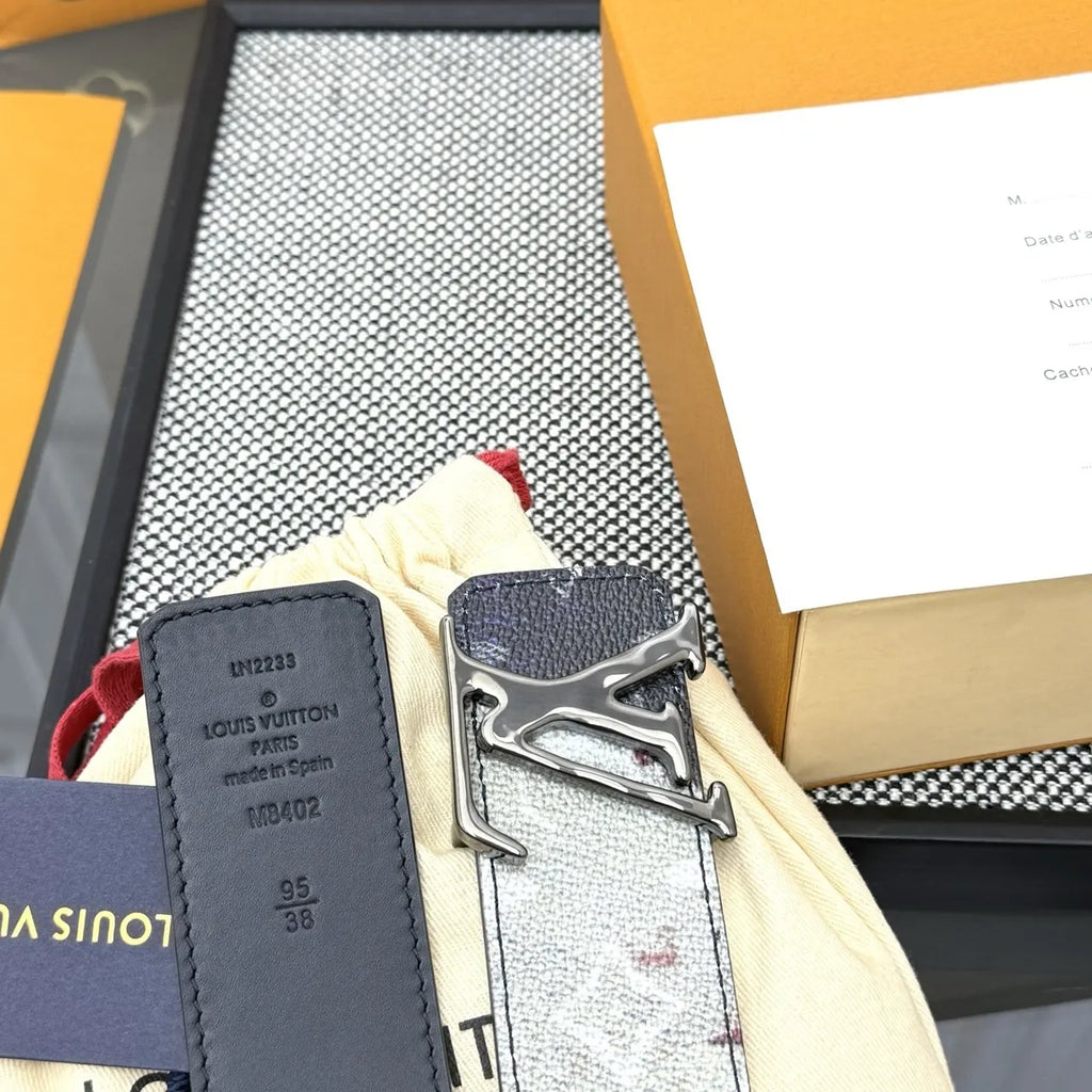 silver Louis Vuitton Watercolor Monogram Belt - Hình 2