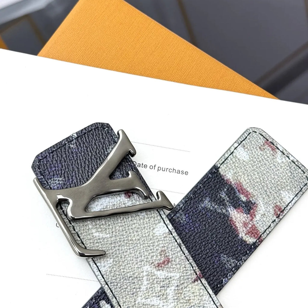 silver Louis Vuitton Watercolor Monogram Belt - Hình 3