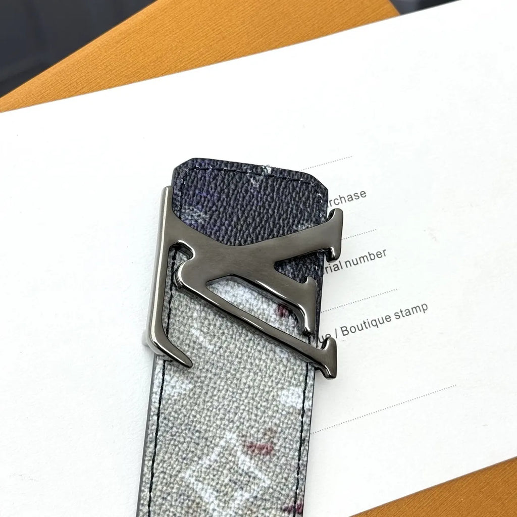 silver Louis Vuitton Watercolor Monogram Belt - Hình 7