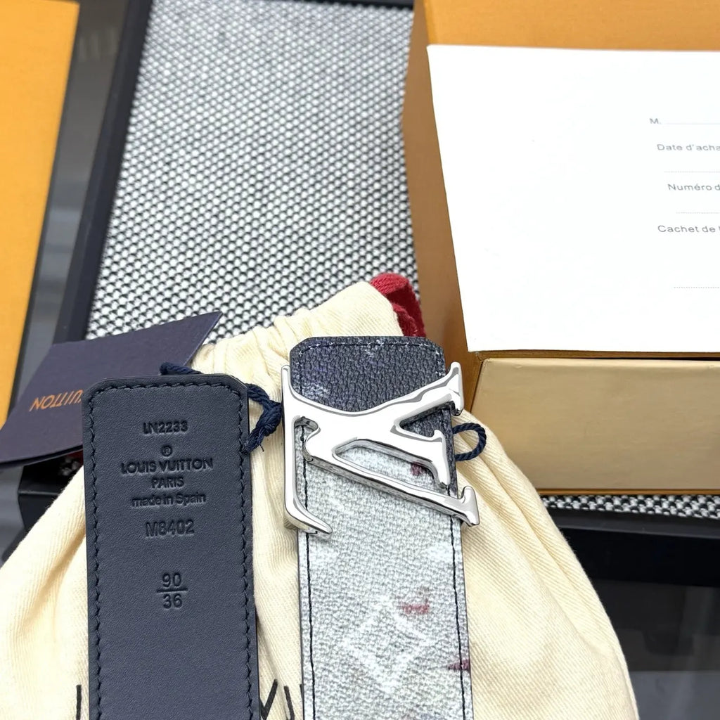 silver Louis Vuitton Watercolor Monogram Belt - Hình 2