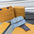Louis Vuitton Light Blue Monogram Belt
