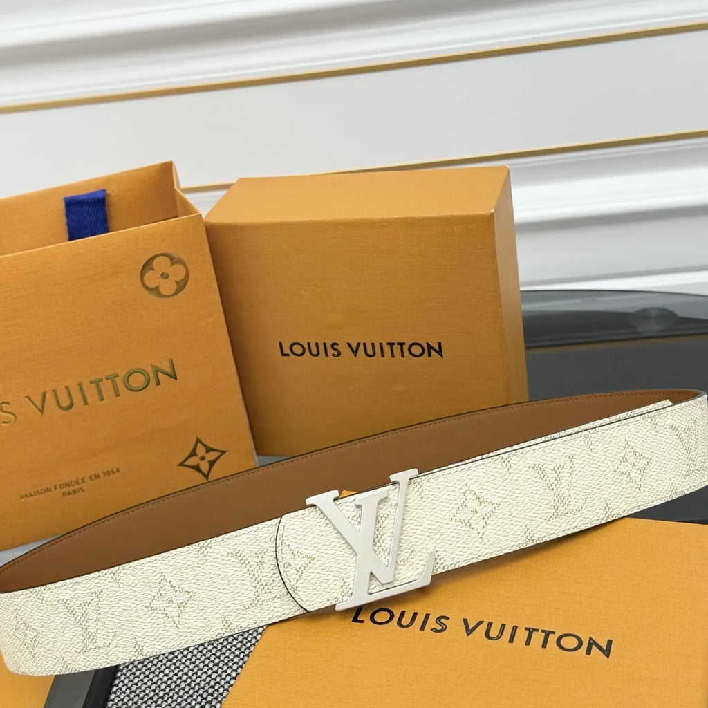 Louis Vuitton Cream Monogram Belt - Hình 4