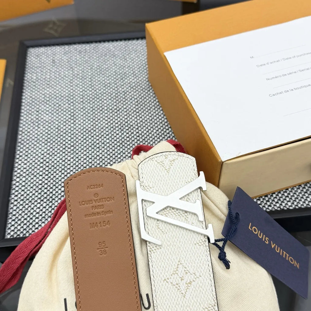 Louis Vuitton Cream Monogram Belt - Hình 5