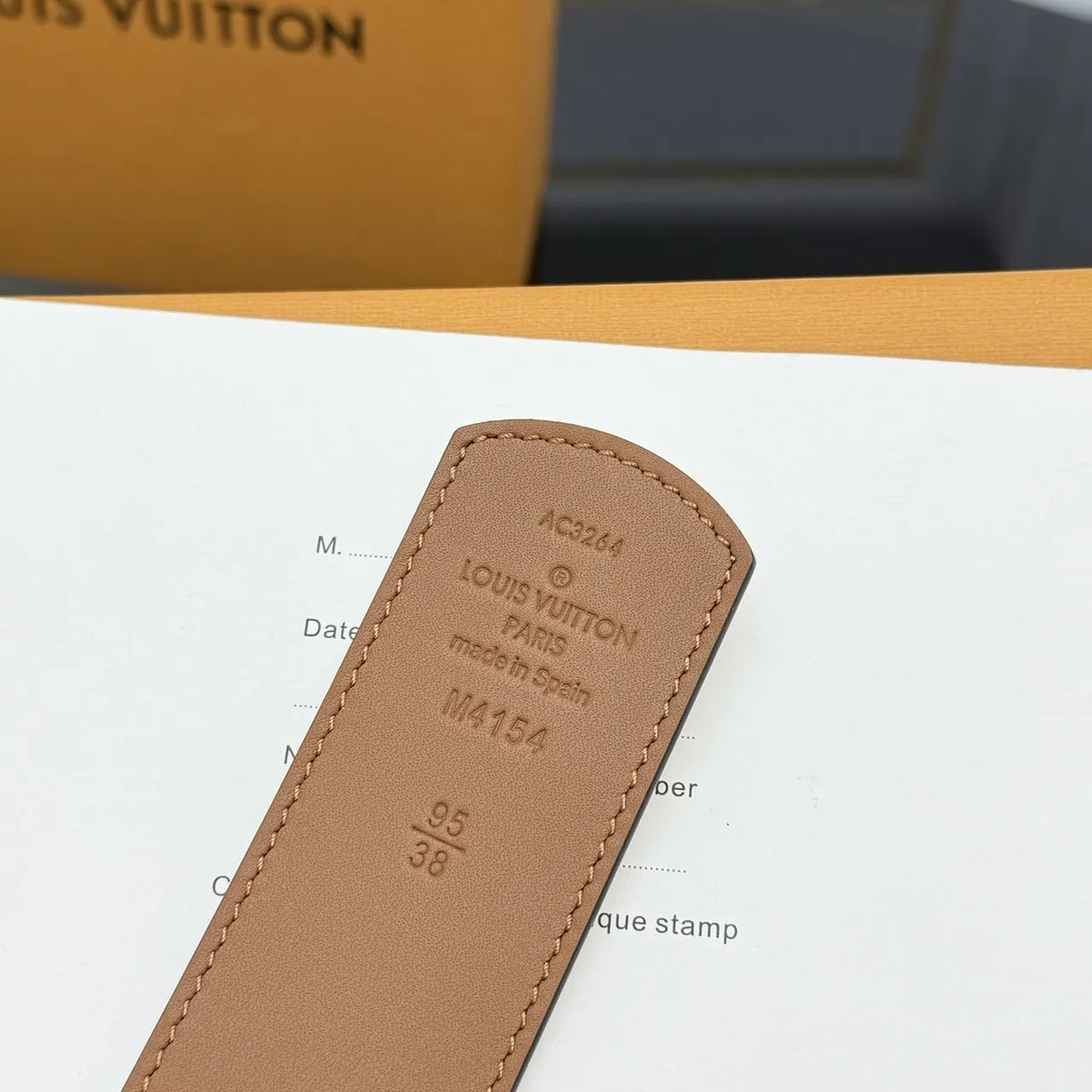 Louis Vuitton Cream Monogram Belt - Hình 9