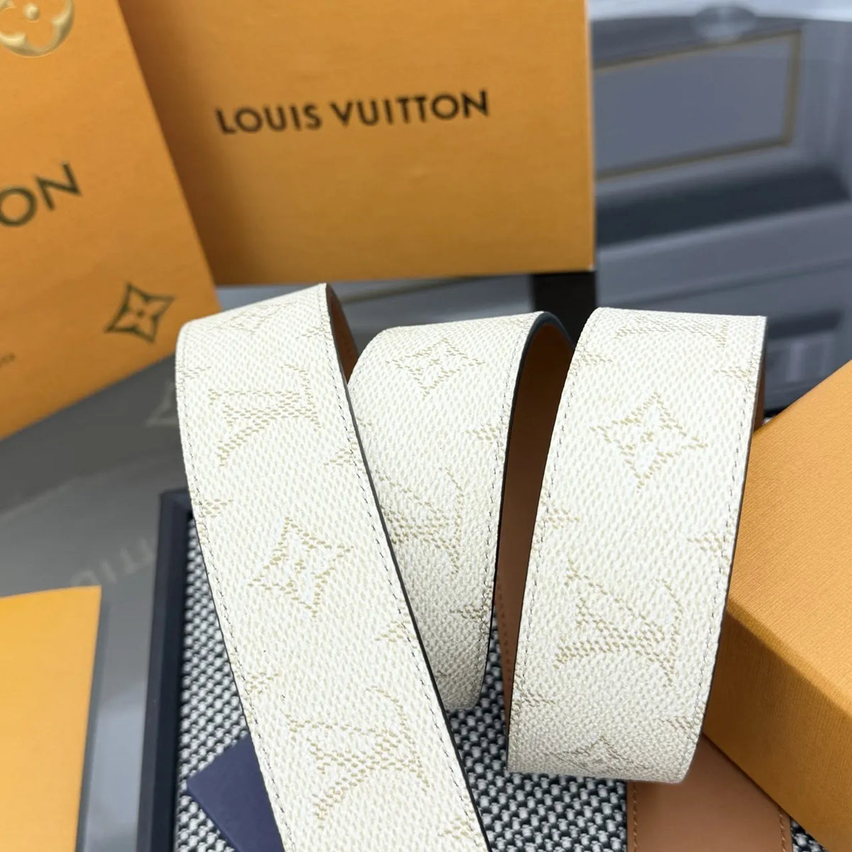 Louis Vuitton Off-White Monogram Belt - Hình 3