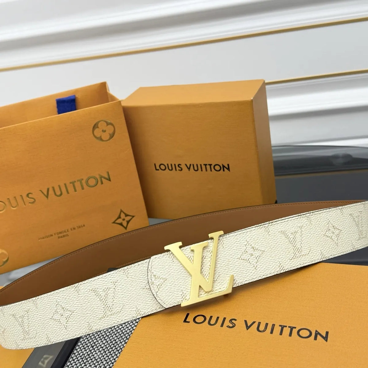 Louis Vuitton Off-White Monogram Belt - Hình 4