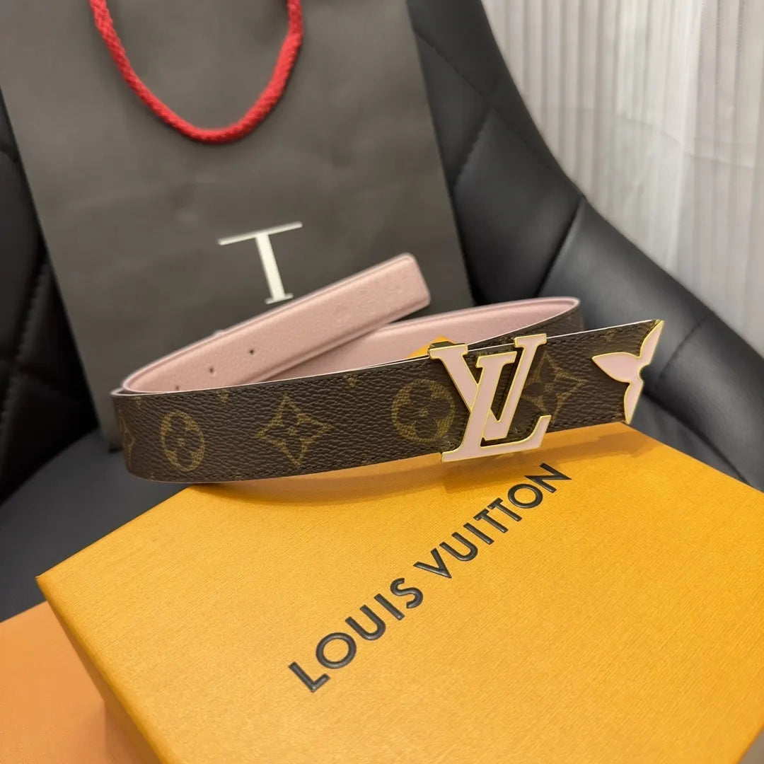 Louis Vuitton Pink Monogram Belt - Hình 3