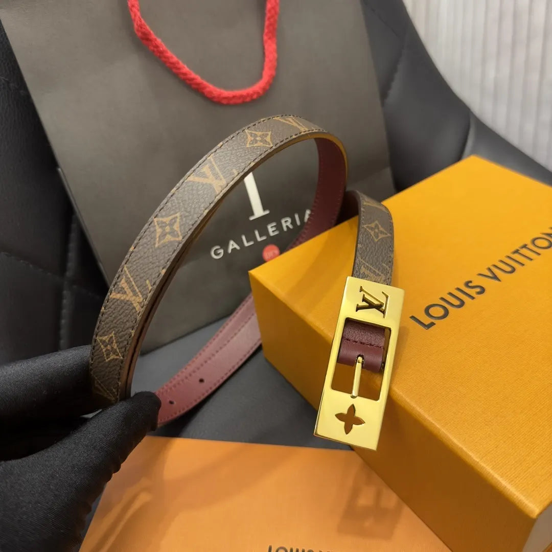 gold Louis Vuitton Monogram Reverse Belt - Hình 4