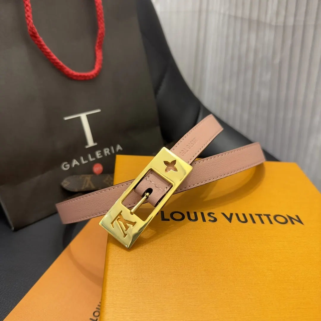 Louis Vuitton Pink Monogram Skinny Belt - Hình 2