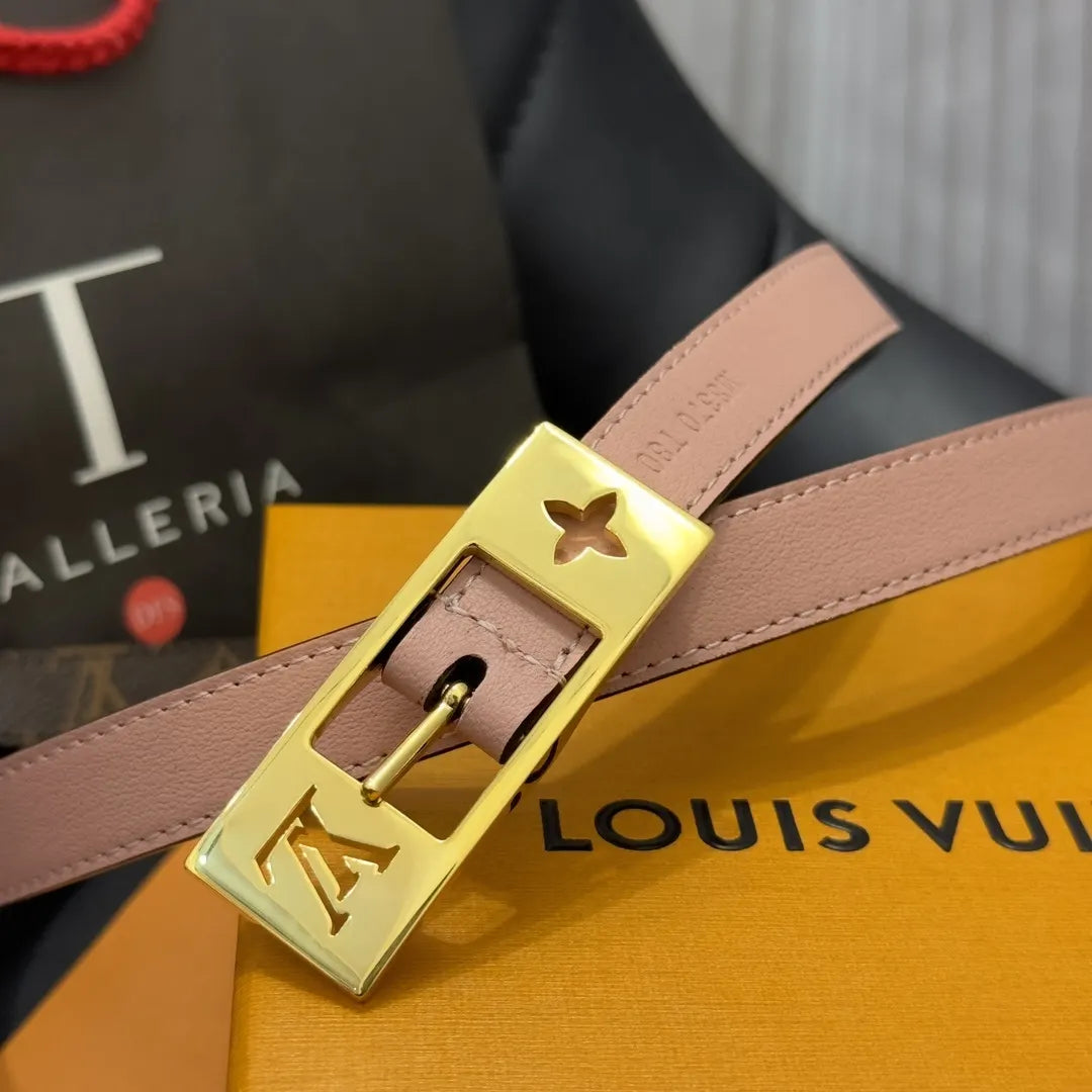 Louis Vuitton Pink Monogram Skinny Belt - Hình 3