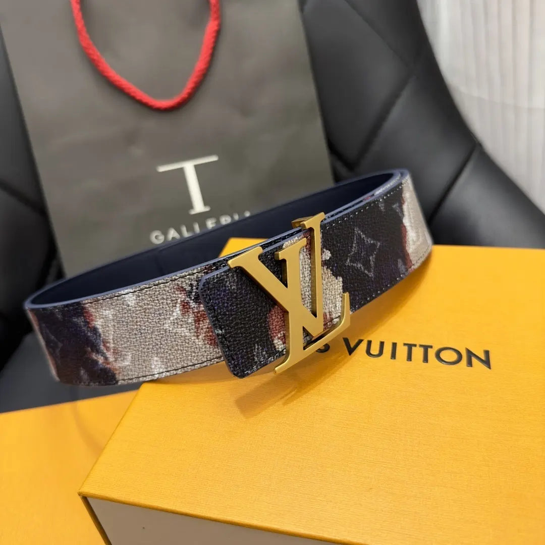 gold Louis Vuitton Watercolor Monogram Belt - Hình 2