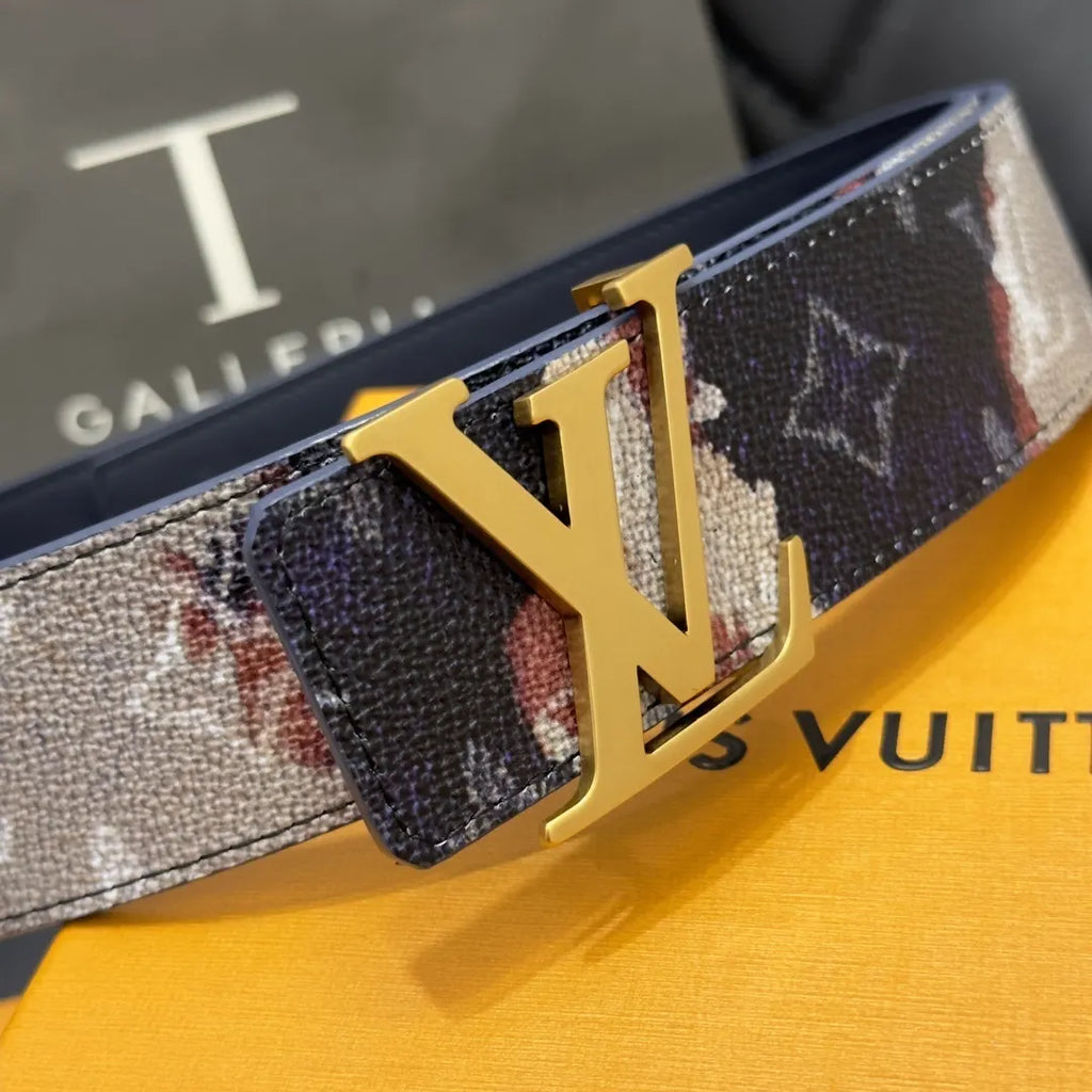gold Louis Vuitton Watercolor Monogram Belt - Hình 3