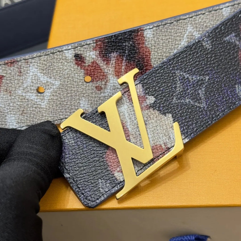 gold Louis Vuitton Watercolor Monogram Belt - Hình 4