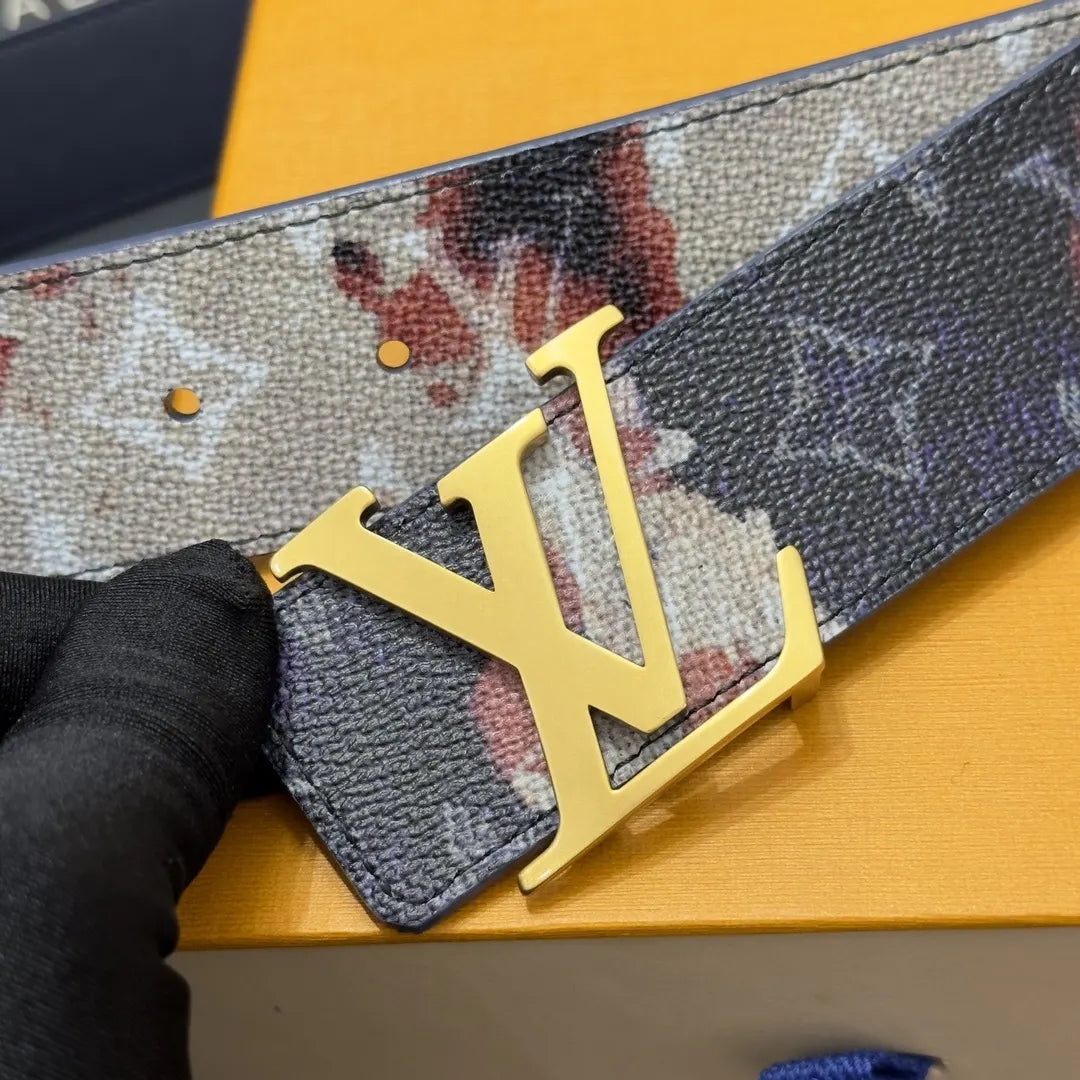 gold Louis Vuitton Watercolor Monogram Belt - Hình 4