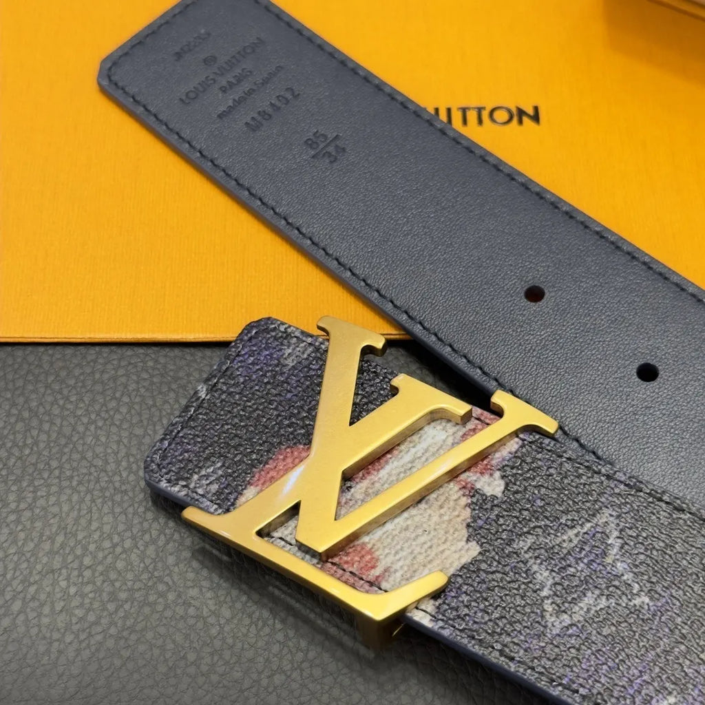 gold Louis Vuitton Watercolor Monogram Belt - Hình 6
