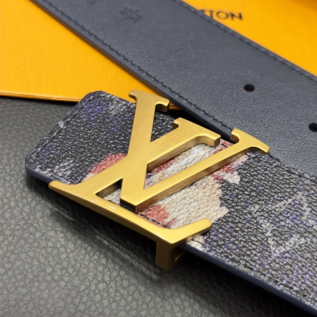 gold Louis Vuitton Watercolor Monogram Belt - Hình 7