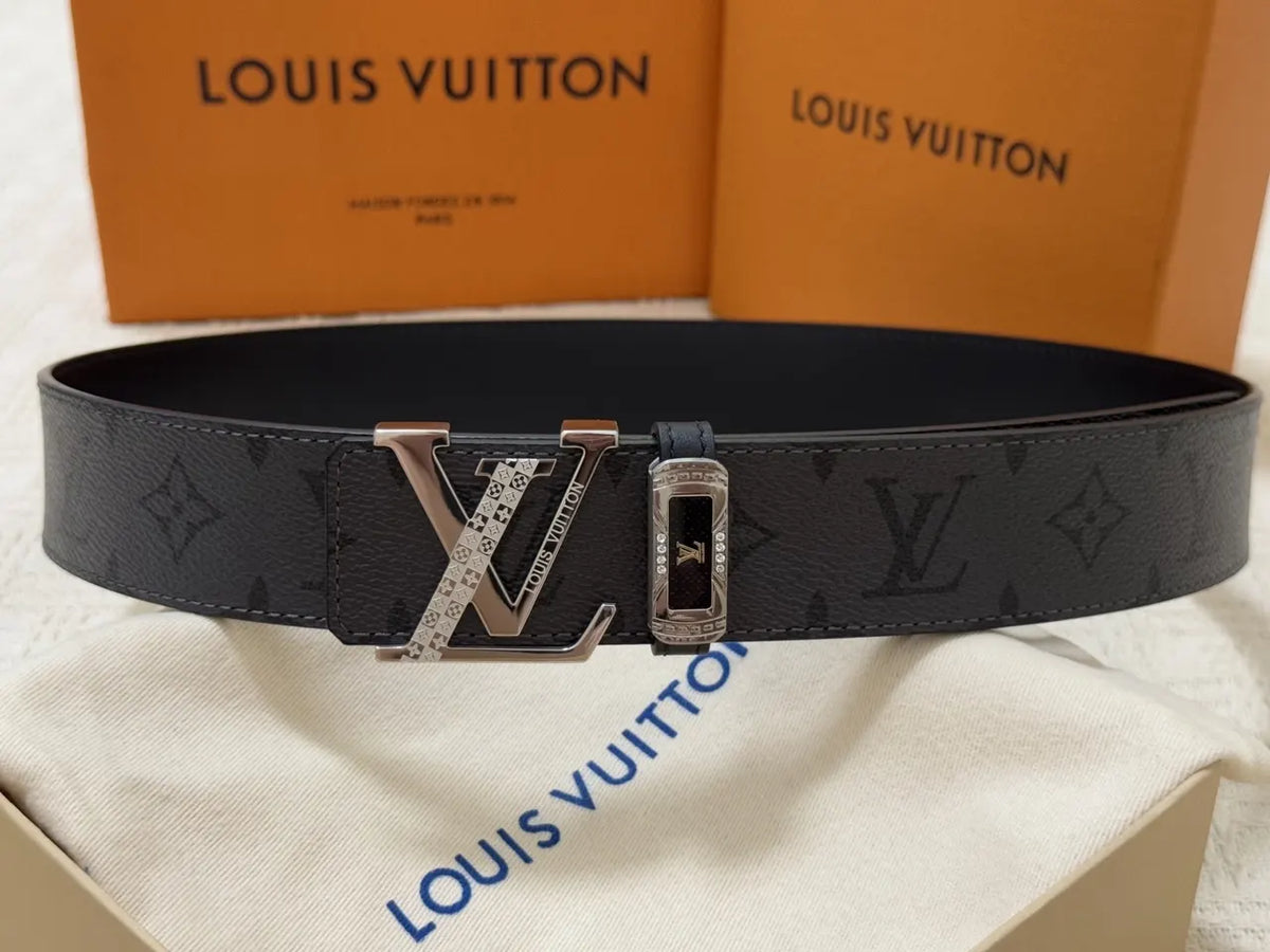 LV Black Monogram Silver Belt - Hình 6