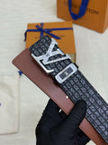 Louis Vuitton Embossed Belt black silver