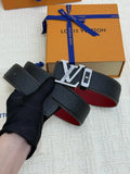 Louis Vuitton Black/Red Leather Belt