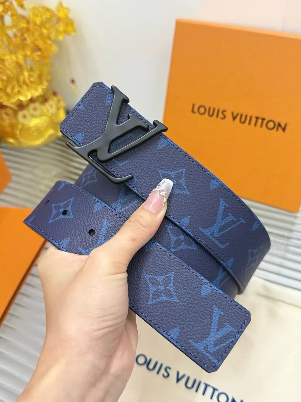 monogram Louis Vuitton Navy Belt