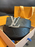 Louis Vuitton Black Embossed Belt monogram