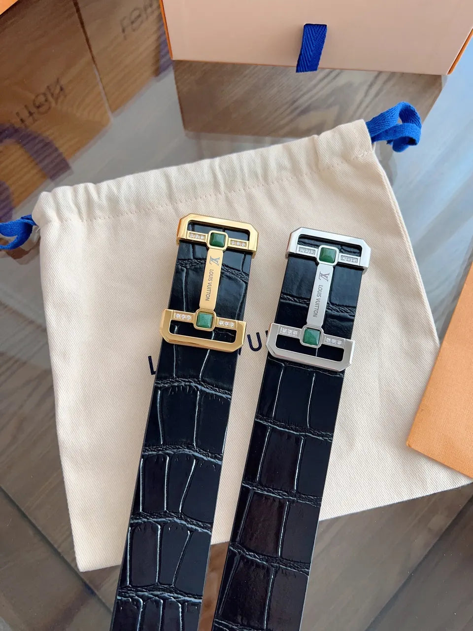 Louis Vuitton Black Croc Belt - Hình 8