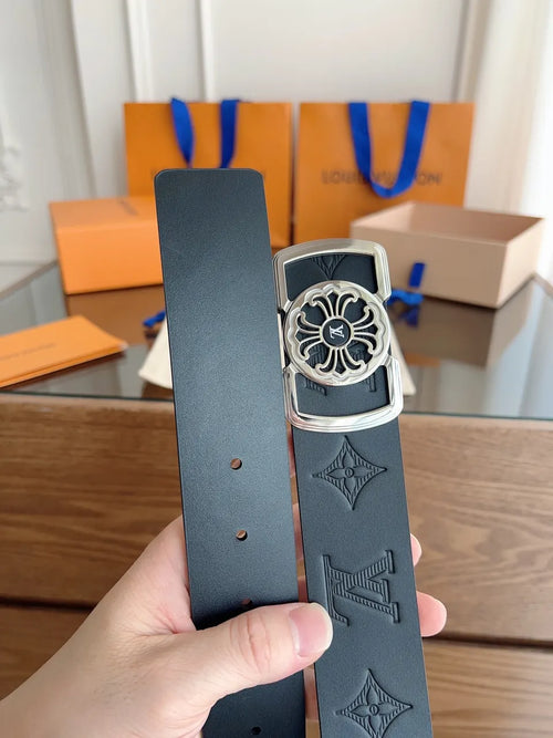 black motif Louis Vuitton Embossed Belt