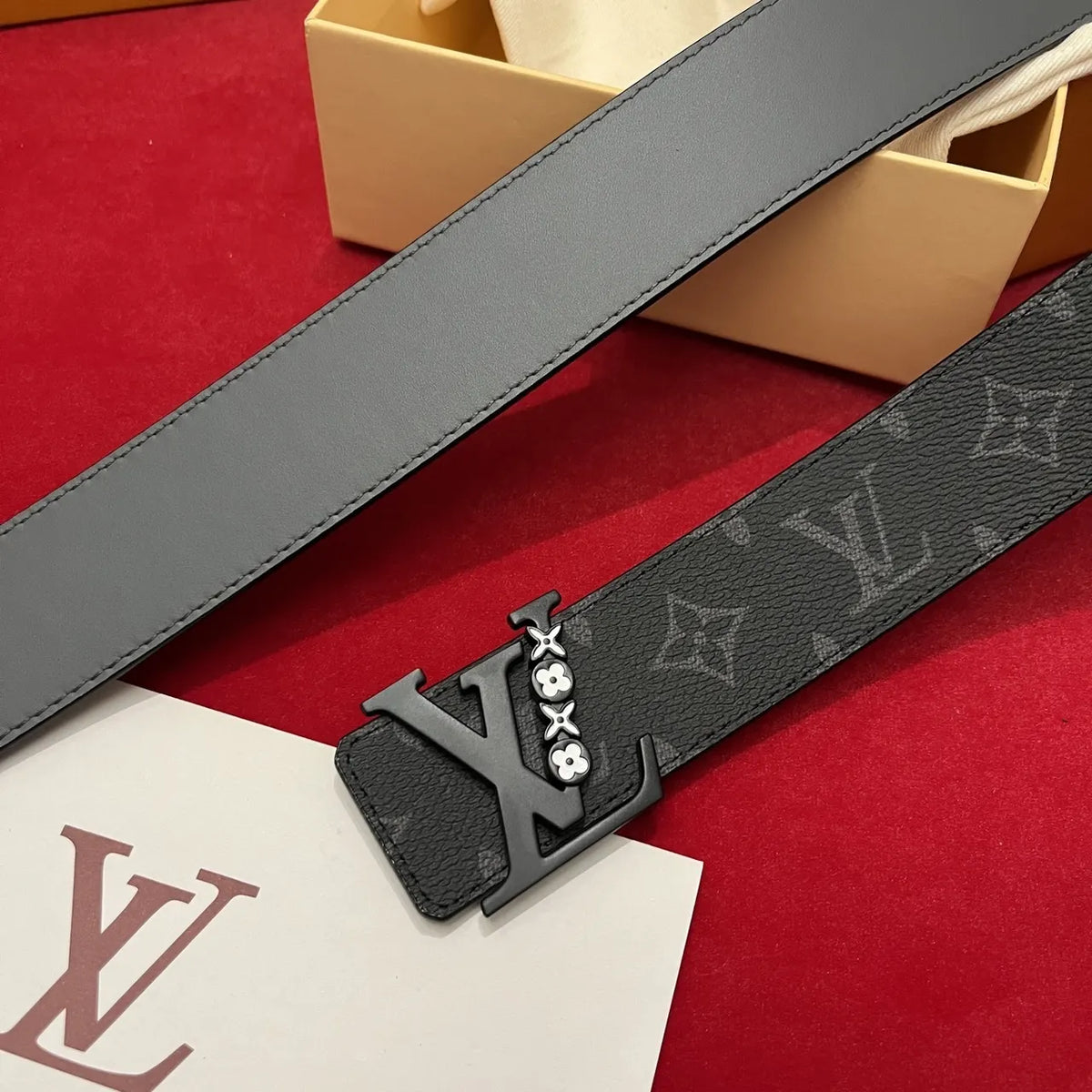 LV Black Monogram XO Belt