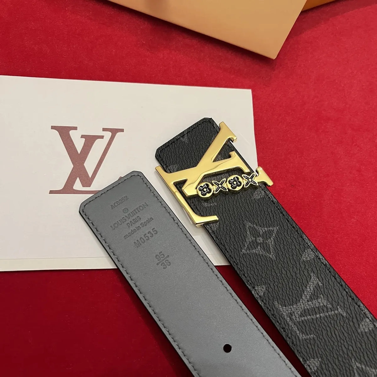 LV Grey Monogram Belt - Hình 4