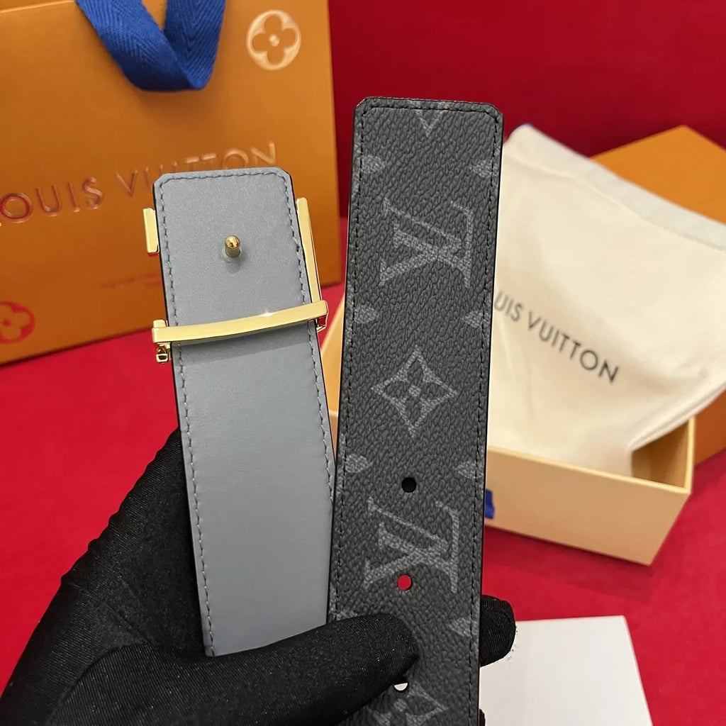 LV Grey Monogram Belt - Hình 5