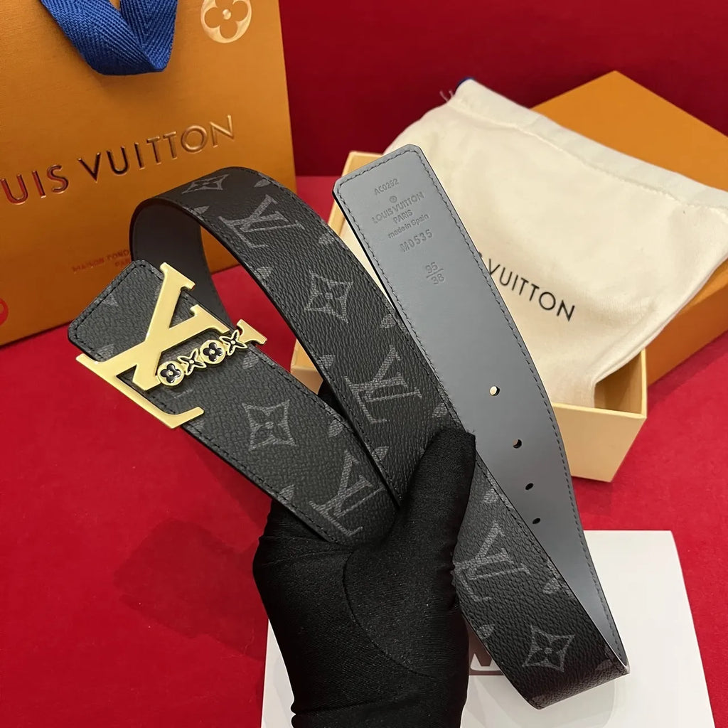 LV Grey Monogram Belt - Hình 9