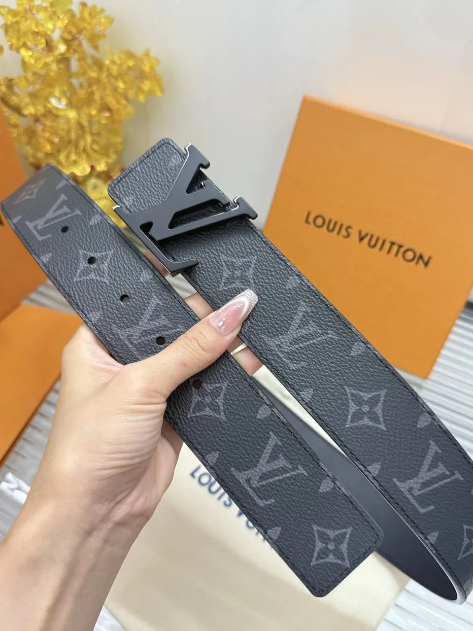 Louis Vuitton Anthracite Monogram Belt