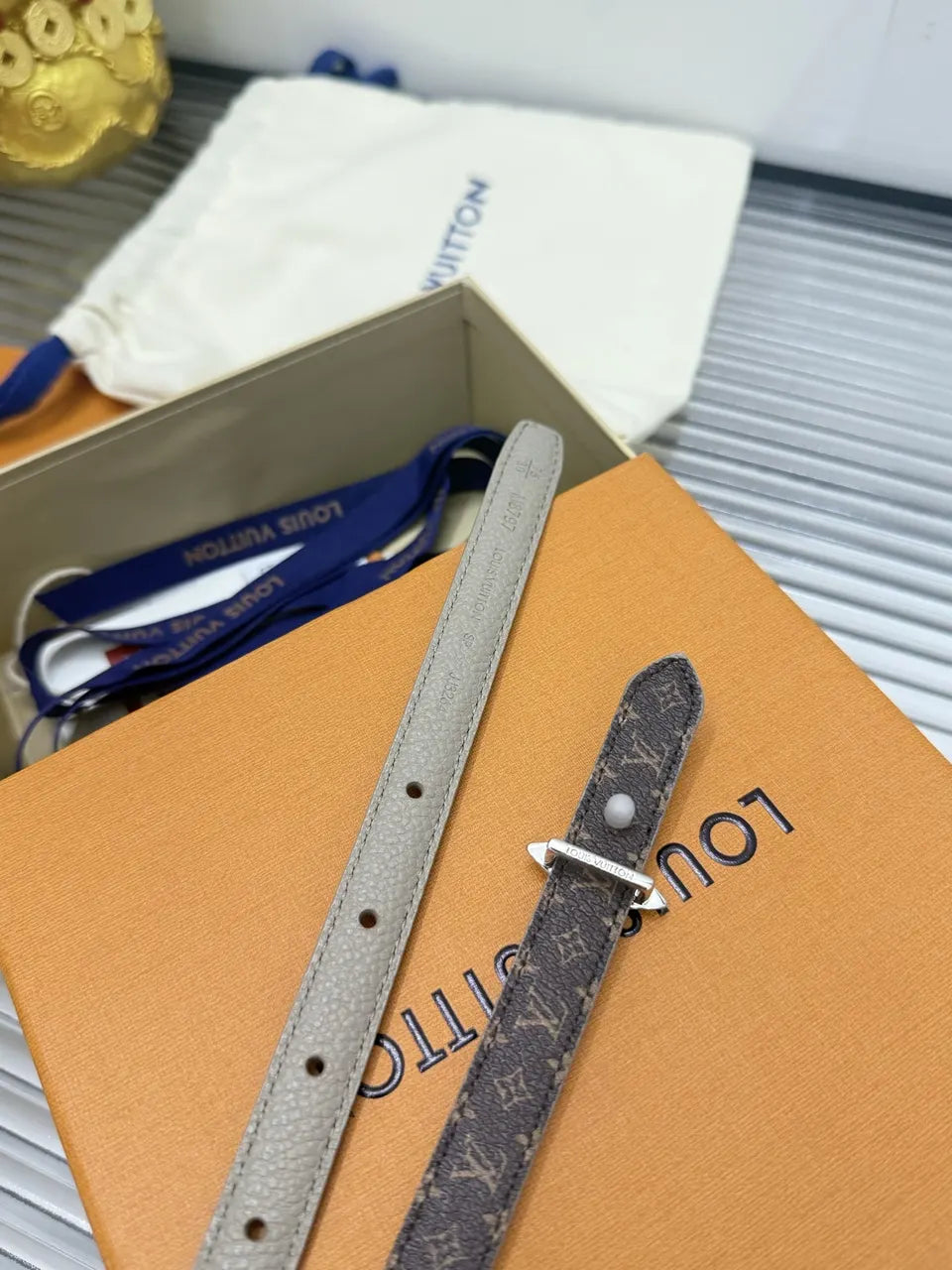 Louis Vuitton Mini Flowergram Taupe Belt - Hình 9