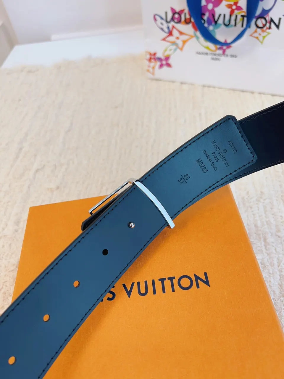 Louis Vuitton Blue Monogram Shadow Belt - Hình 5