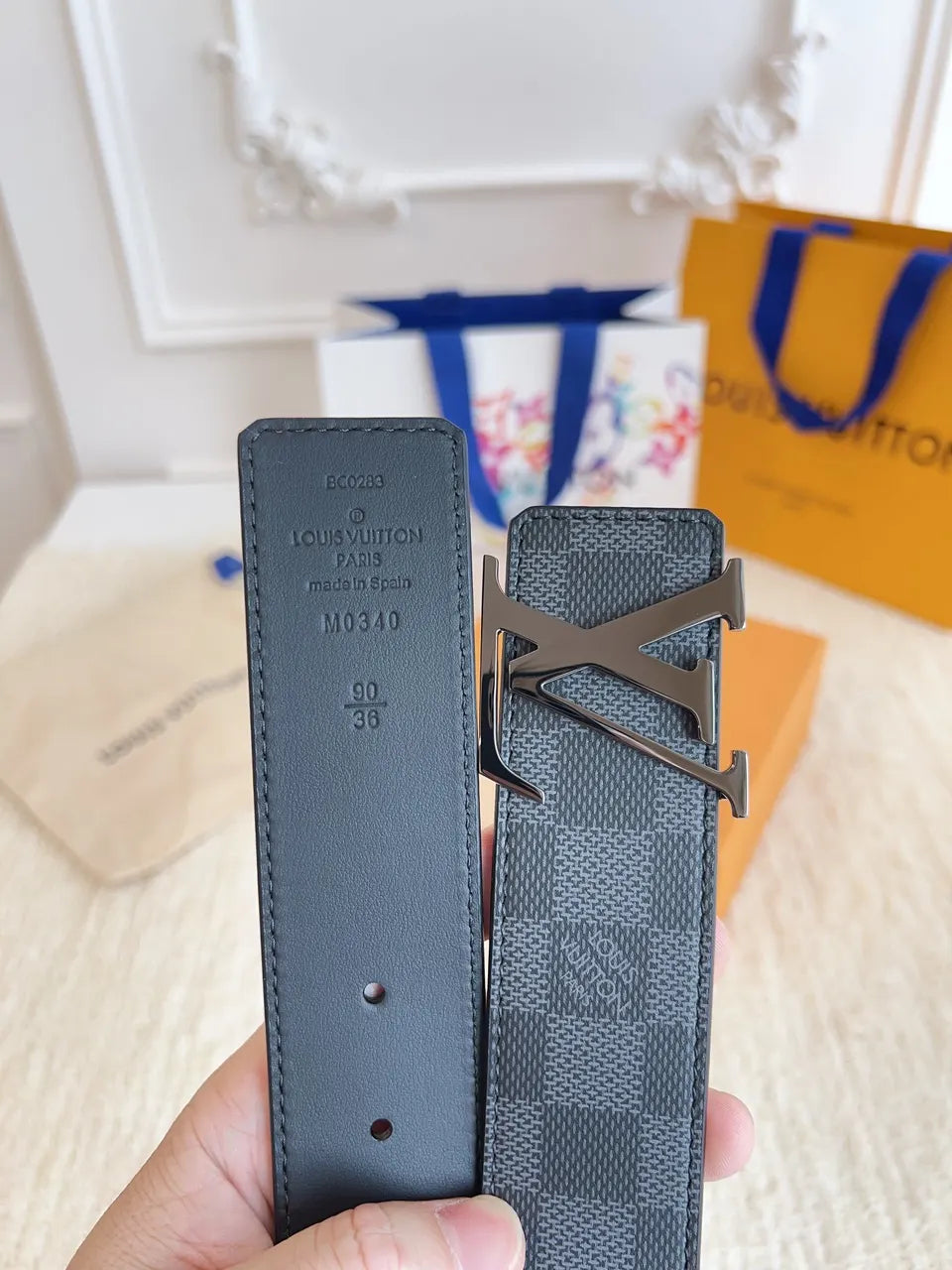 Louis Vuitton Damier Infini Belt silver lv