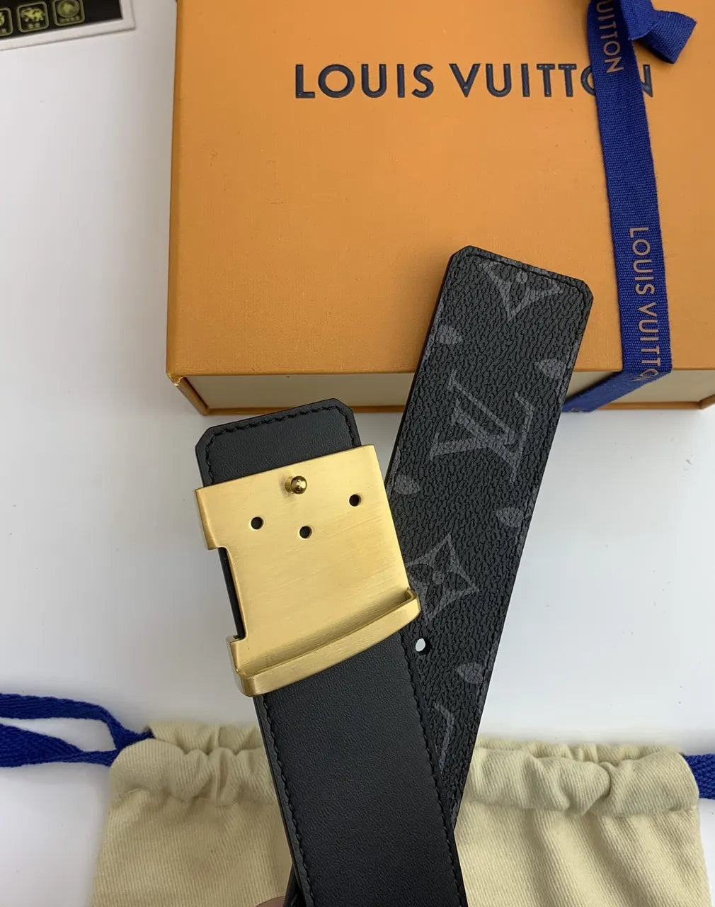 Louis Vuitton Black Monogram Jacquard Belt - Hình 2