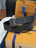 Louis Vuitton Gray Monogram Leather Belt