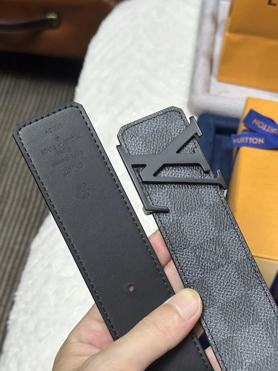 Damier Graphite Matte Black Belt - Hình 3