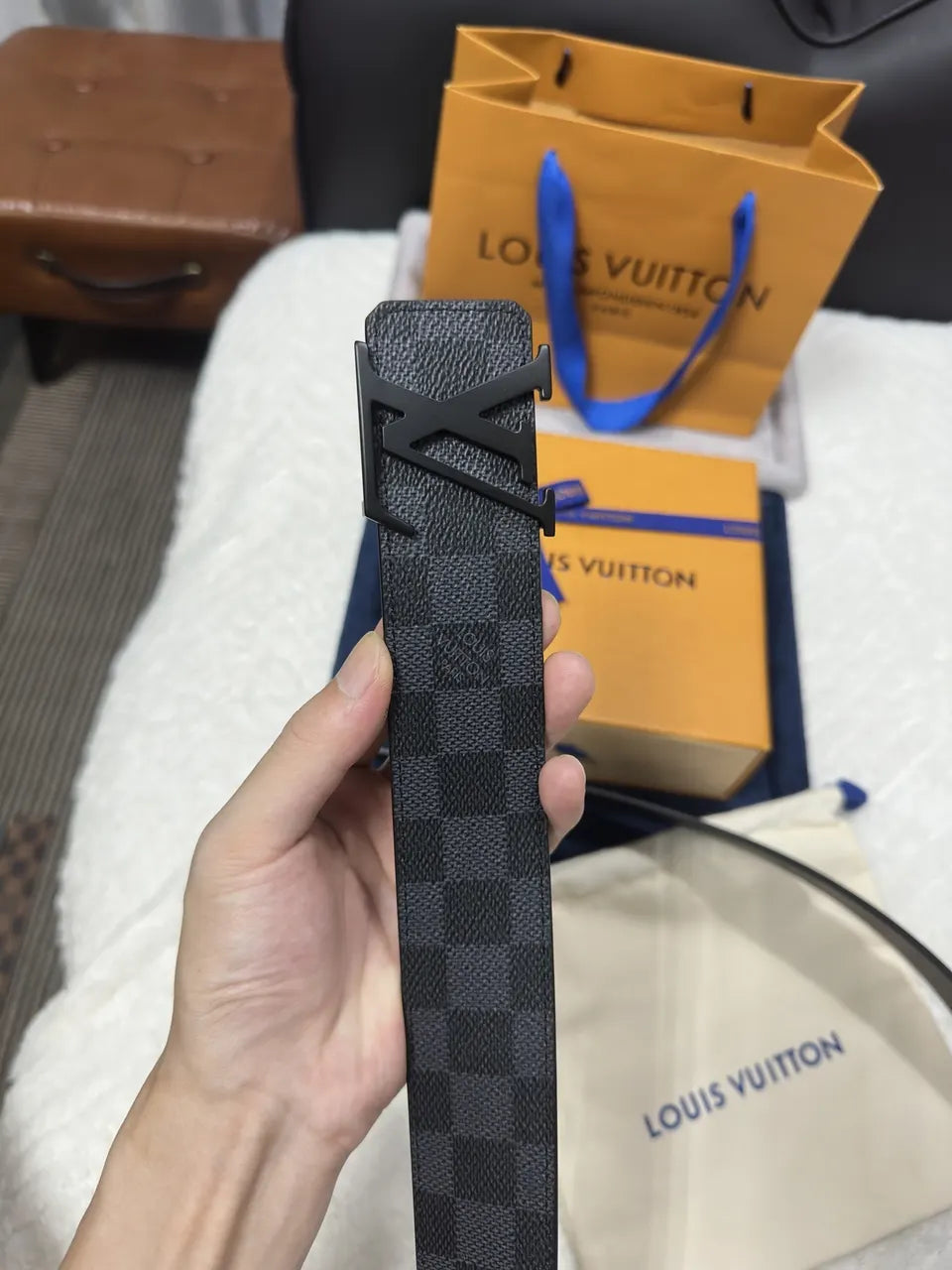 Damier Graphite Matte Black Belt - Hình 5
