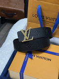 Louis Vuitton Embossed Leather Belt black gold