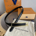 Louis Vuitton Black Skinny Leather Belt