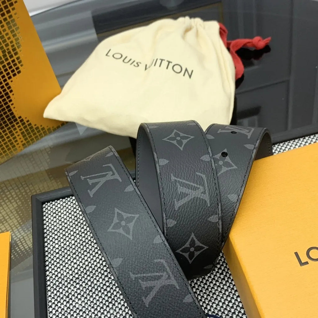 LV Black Monogram 3D Buckle Belt - Hình 4