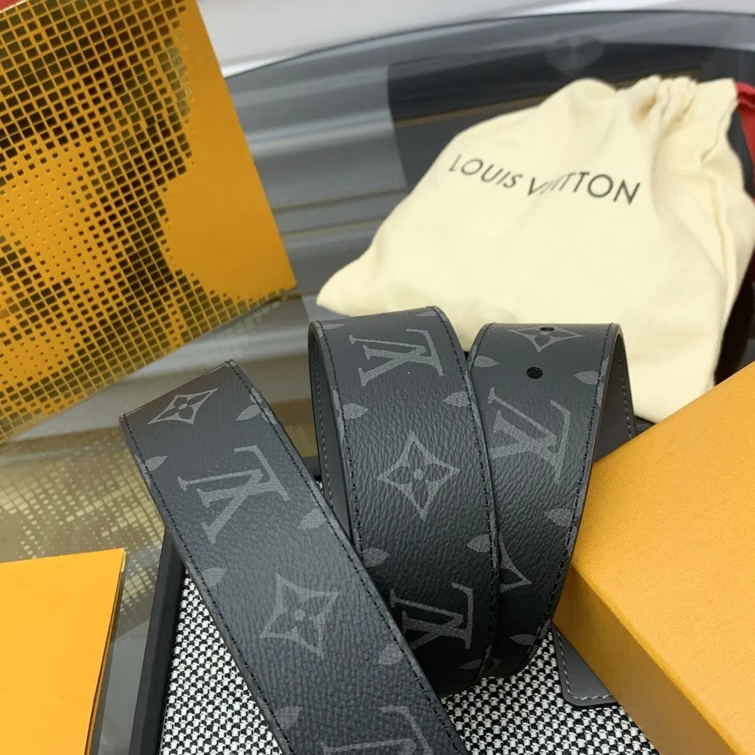Louis Vuitton Gold Buckle Belt black monogram - Hình 3