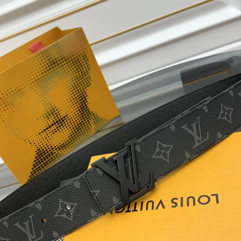 Louis Vuitton Black Monogram Matte Buckle Belt - Hình 2