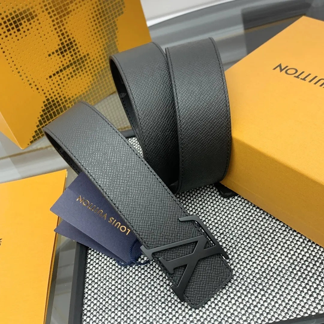 Louis Vuitton Black Monogram Matte Buckle Belt - Hình 4